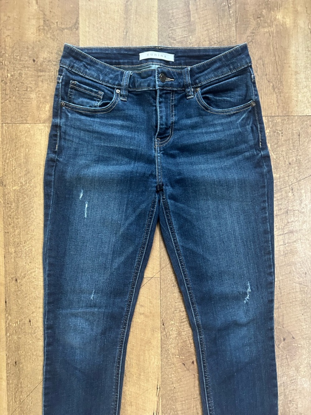 Eunina “Jude” Ankle Skinny Jeans Size 5 Mid Rise Dark Wash Stretch Denim - Picture 4 of 14